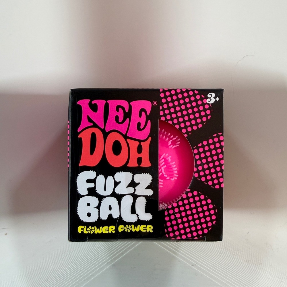 Schylling NeeDoh Fuzz Ball Flower Power Pink Sensory Squish Toy New